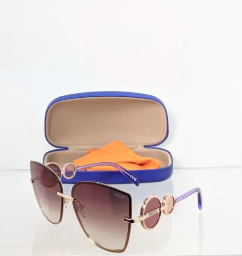 4Brand New Authentic Emilio Pucci Sunglasses Ep 155 28G Gold/Purple Gold Frame