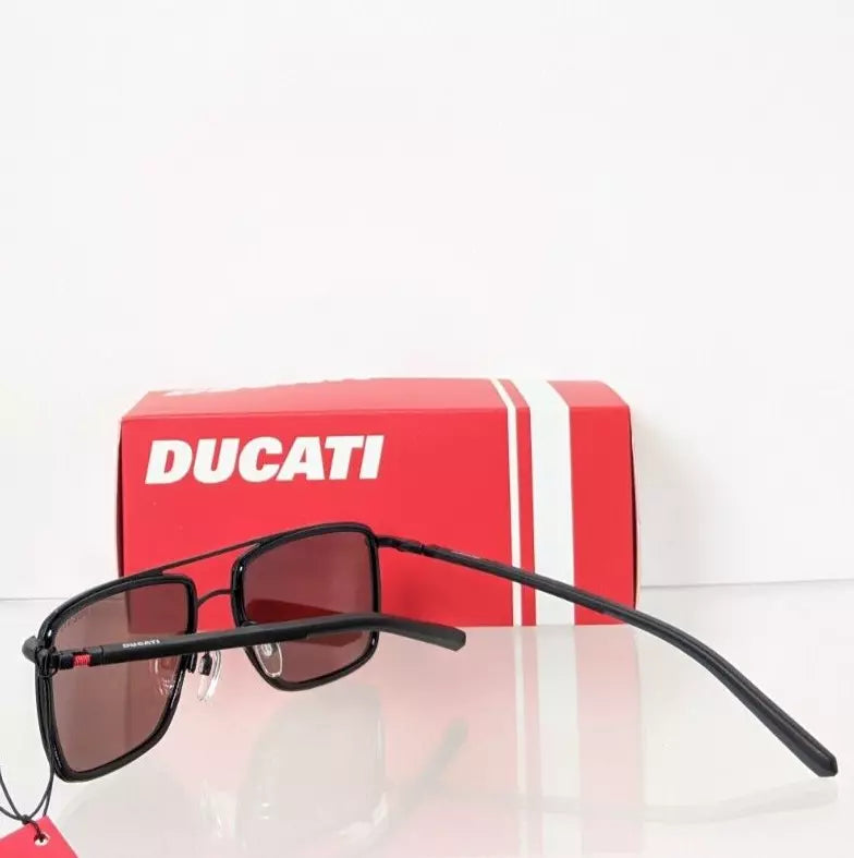 Brand New Authentic DUCATI Sunglasses DA 7002 002 56mm Black Red Iridium Frame