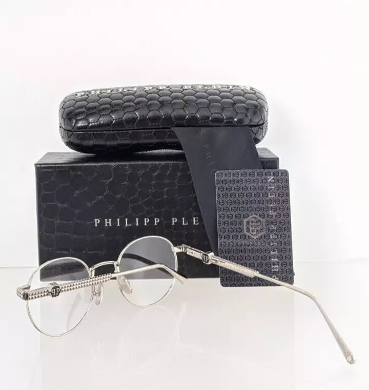 New Authentic Philipp Plein Eyeglasses VPP 061 Col 0579 Silver VP061 Glam sunset