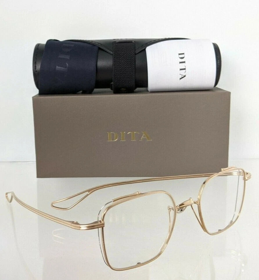 Brand New Authentic Dita Eyeglasses LINETO DTX-124-49-02 Gold 49mm Frame