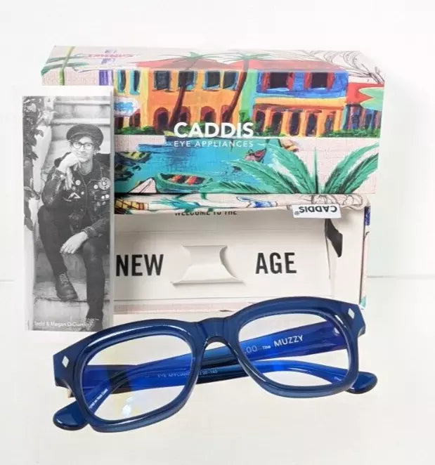 New Authentic CADDIS Eyeglasses MUZZY 52mm Blue Blue light Blocker Frame