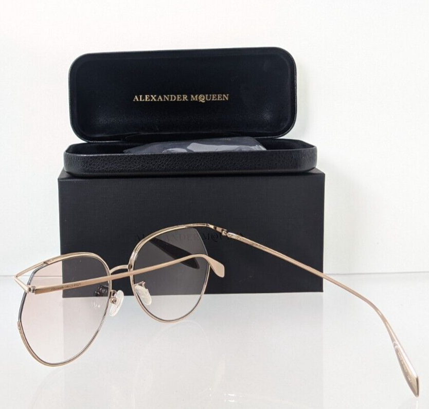 Brand New Authentic Alexander McQueen Sunglasses AM 0255 Gold 004 61mm Frame