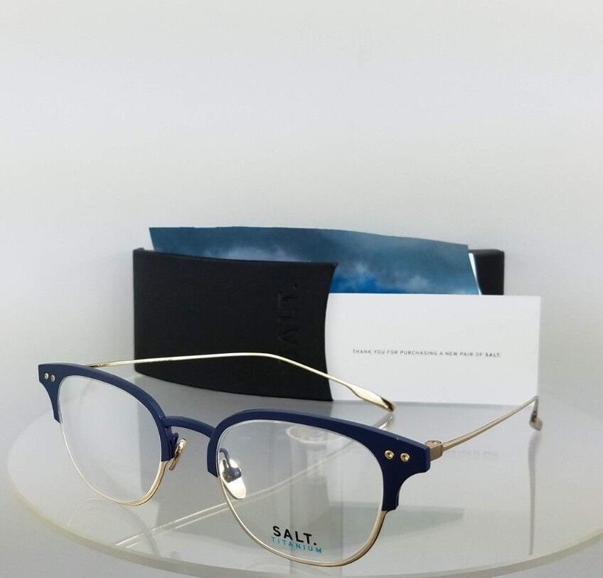 Brand New Authentic Salt Eyeglasses Chrissie Ab/Wg Blue Gold 48Mm Titanium Frame