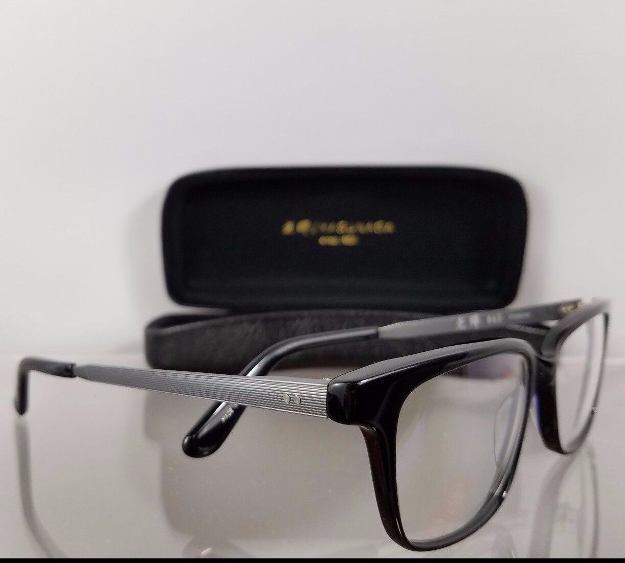 Brand New Authentic MASUNAGA 045 Eyeglasses Shiny Black 52mm Frame