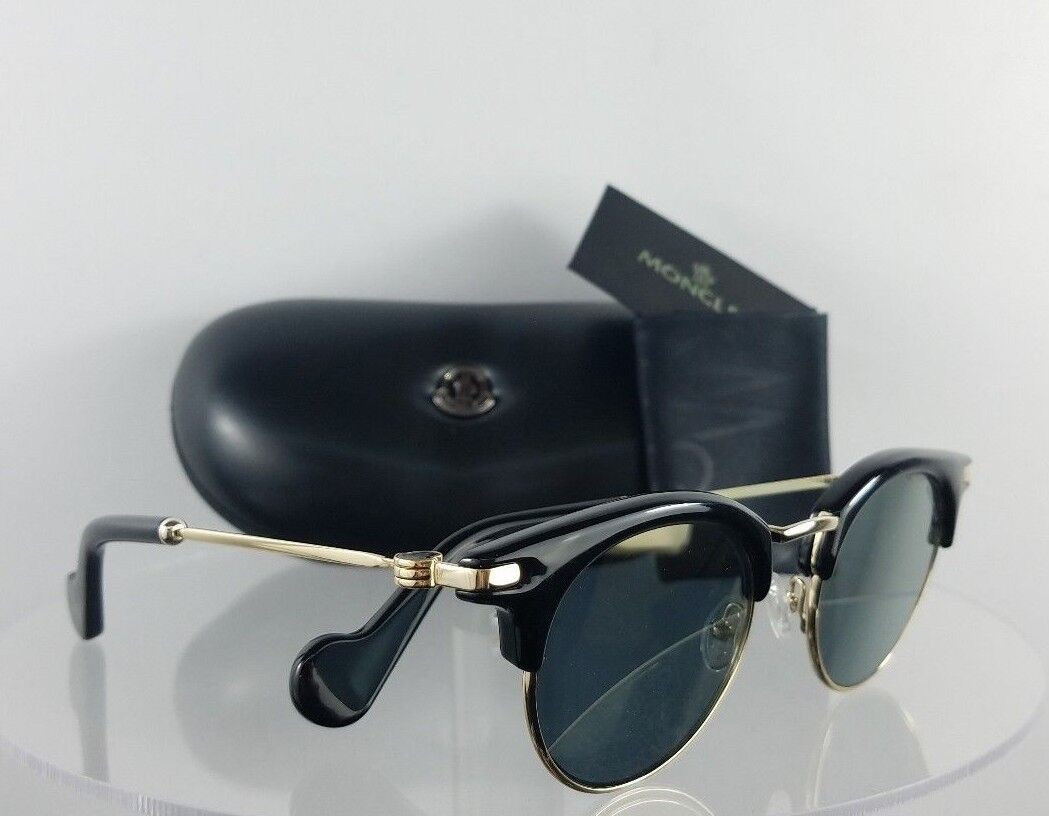 Brand New Authentic Moncler Sunglasses ML 0035 01A Shiny Black Gold 47mm