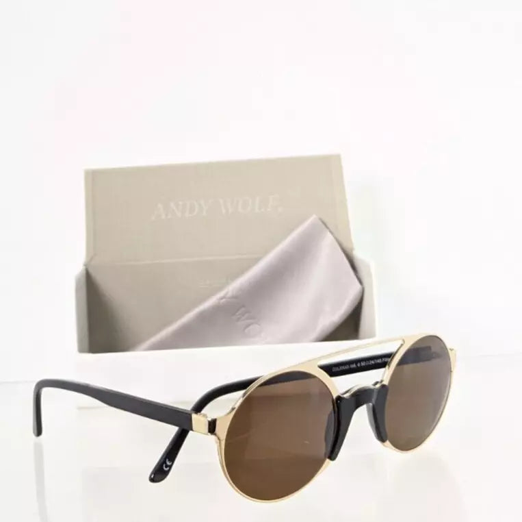 New Authentic Andy Wolf Sunglasses Coleman Col. D Black Gold 50mm Austria Frame