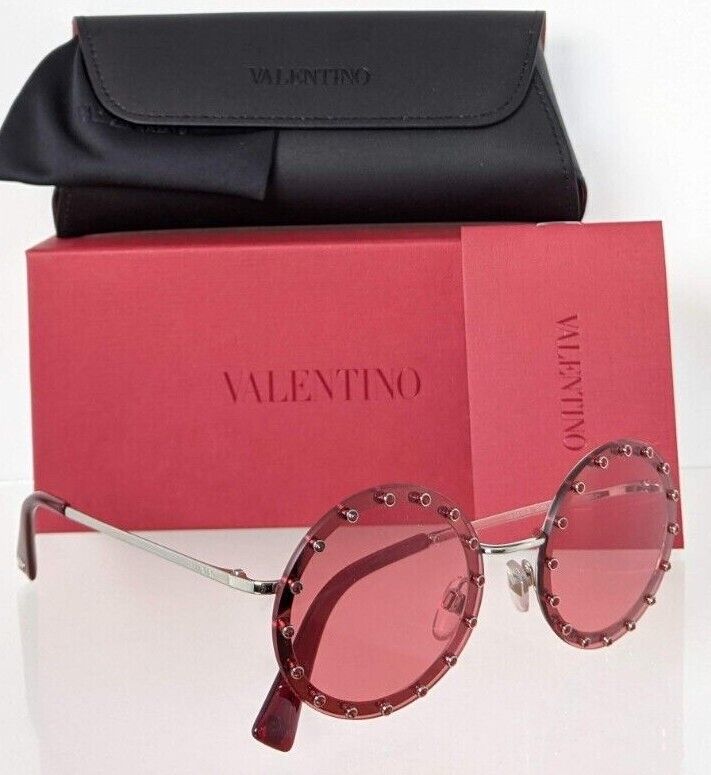 Brand New Authentic Valentino Sunglasses VA 2010 3006/84 Red & Silver Frame