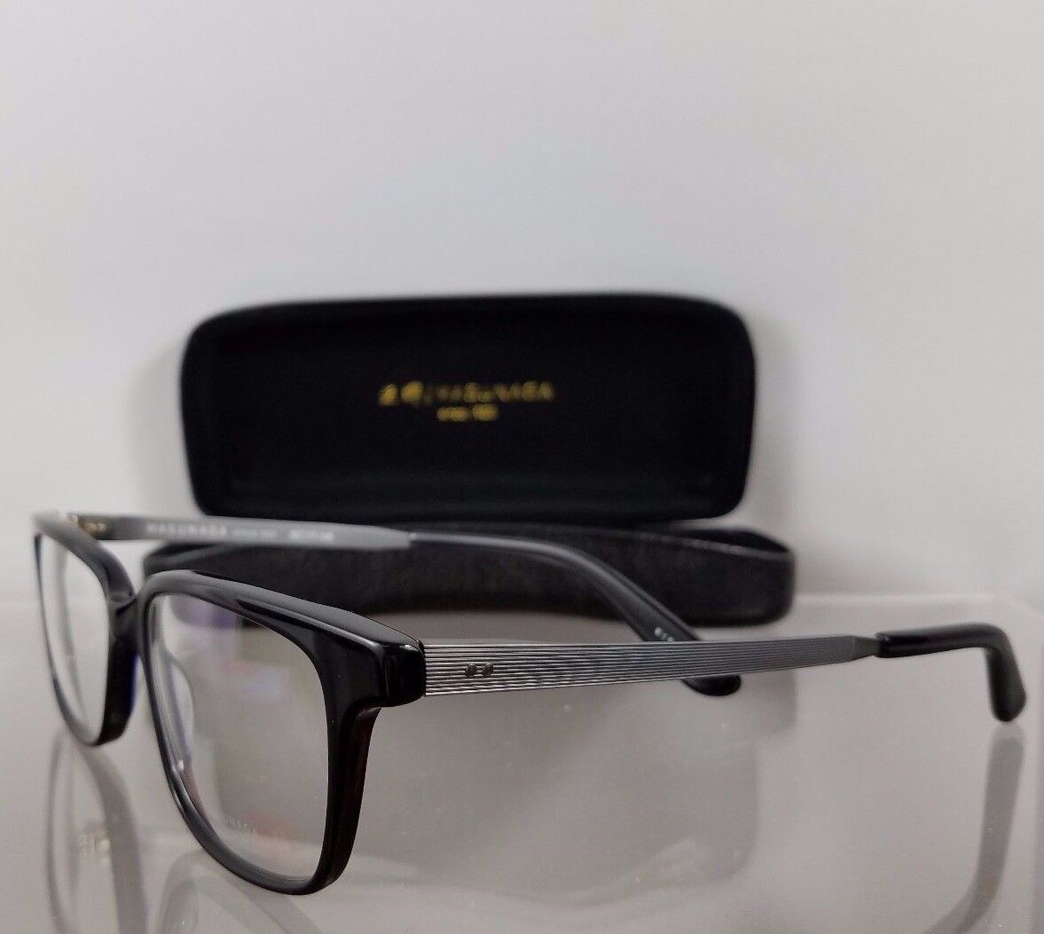 Brand New Authentic MASUNAGA 045 Eyeglasses Shiny Black 52mm Frame