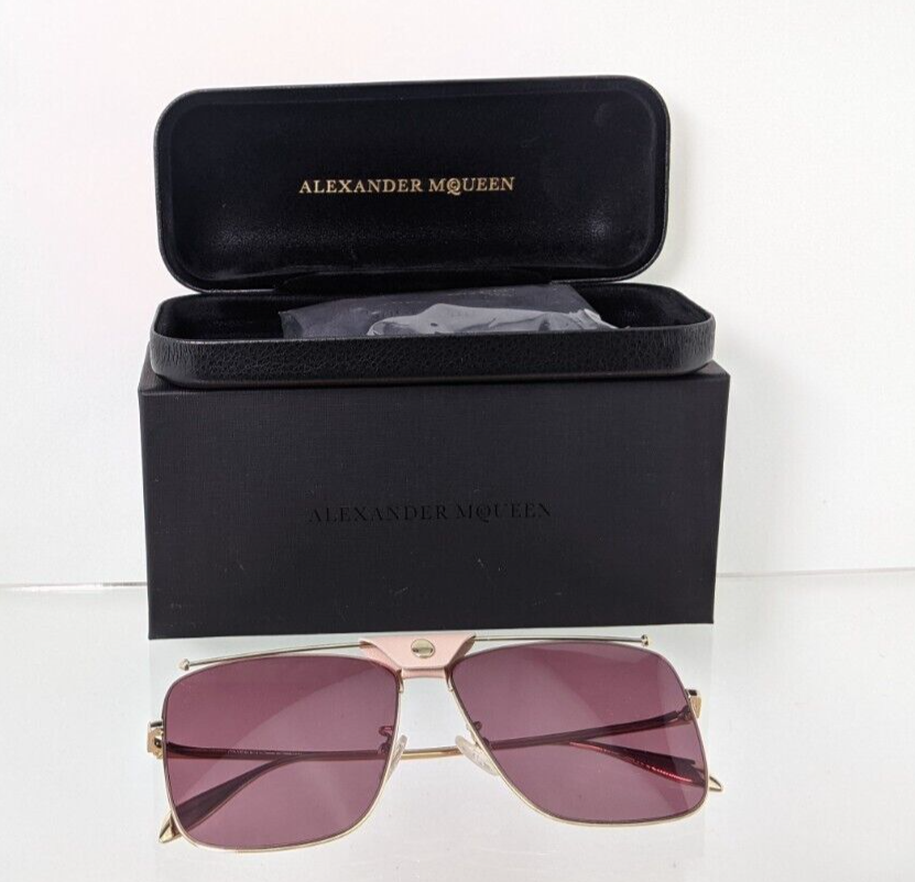 Brand New Authentic Alexander McQueen Sunglasses MQ 0318 Gold 002 58mm Frame