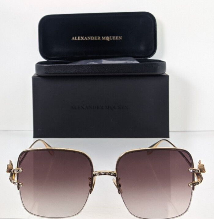 Brand New Authentic Alexander McQueen Sunglasses AM 0371 002 57mm Frame