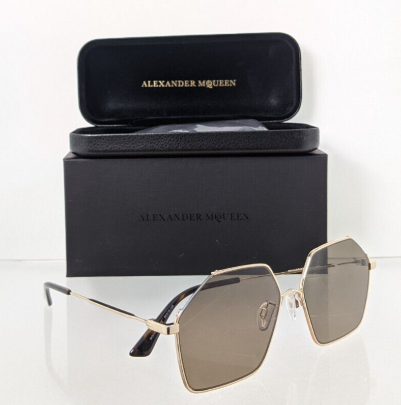 Brand New Authentic Alexander McQueen Sunglasses MQ 0258 Gold 002 58mm Frame