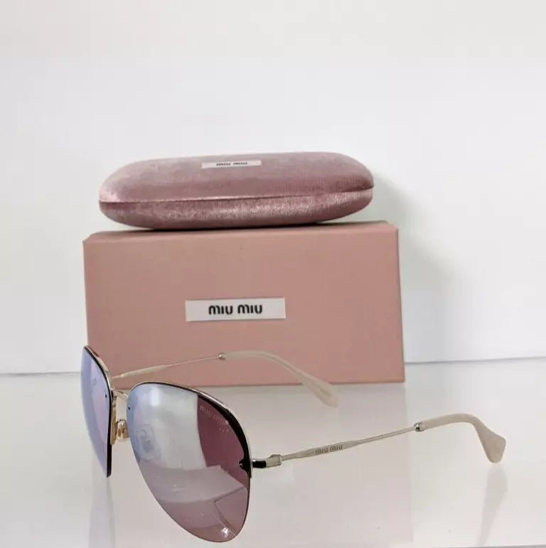 Brand New Authentic MIU MIU SMU 53P ZVN - 4L2 Sunglasses Gold SMU53P Frame