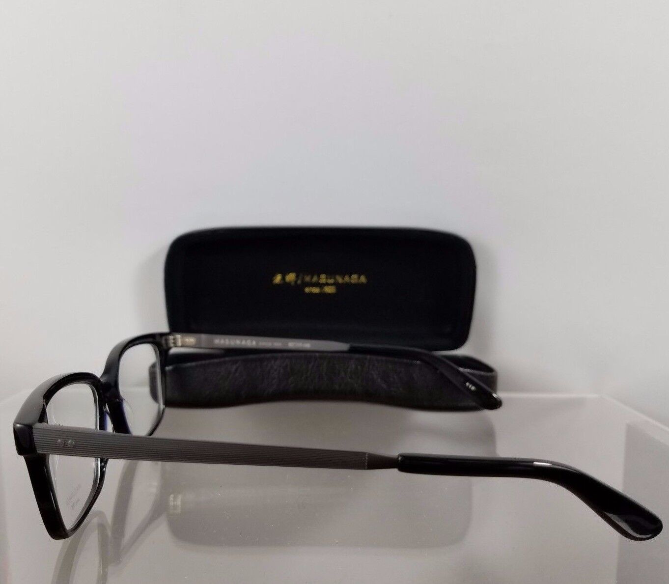 Brand New Authentic MASUNAGA 045 Eyeglasses Shiny Black 52mm Frame