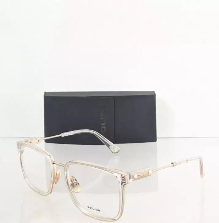 Brand New Authentic Police Eyeglasses Prince 4 VPLF 09 Col. 300Y Clear/Gold