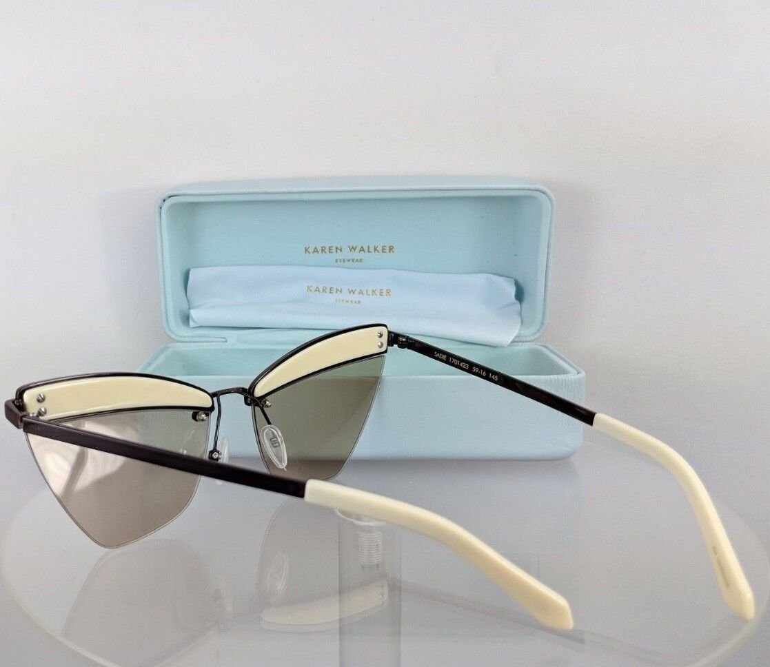 Brand New Authentic Karen Walker Sunglasses SADIE White Dark Brown 59mm Frame