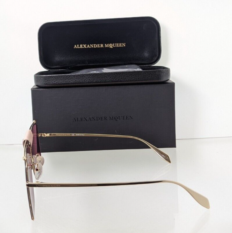 Brand New Authentic Alexander McQueen Sunglasses MQ 0318 Gold 002 58mm Frame