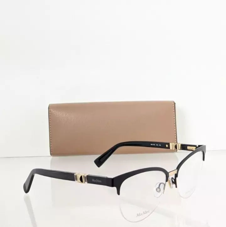 Brand New Authentic Max Mara Eyeglasses MM 1291 0V4 Black & Gold 1291 Frame