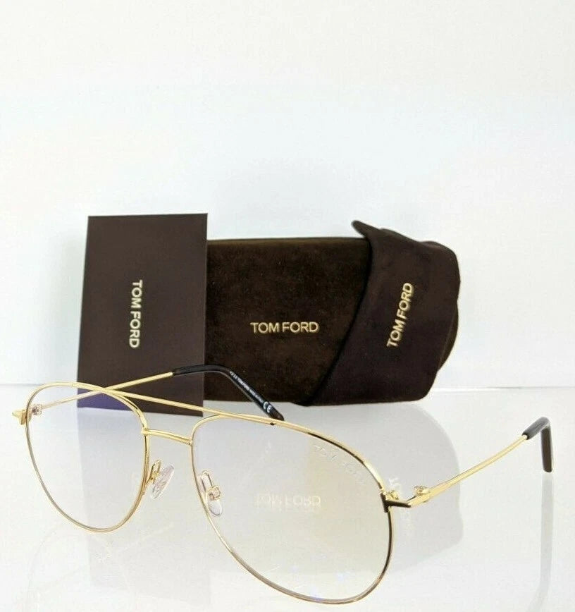Brand New Authentic Tom Ford TF 5581 Eyeglasses 030 FT 5581-F 55mm Gold Frame