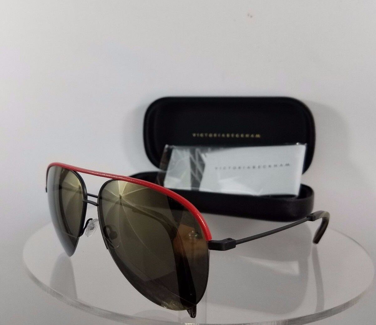 Brand New Authentic Victoria Beckham Sunglasses VBS90 C14 Leather Black Tomato