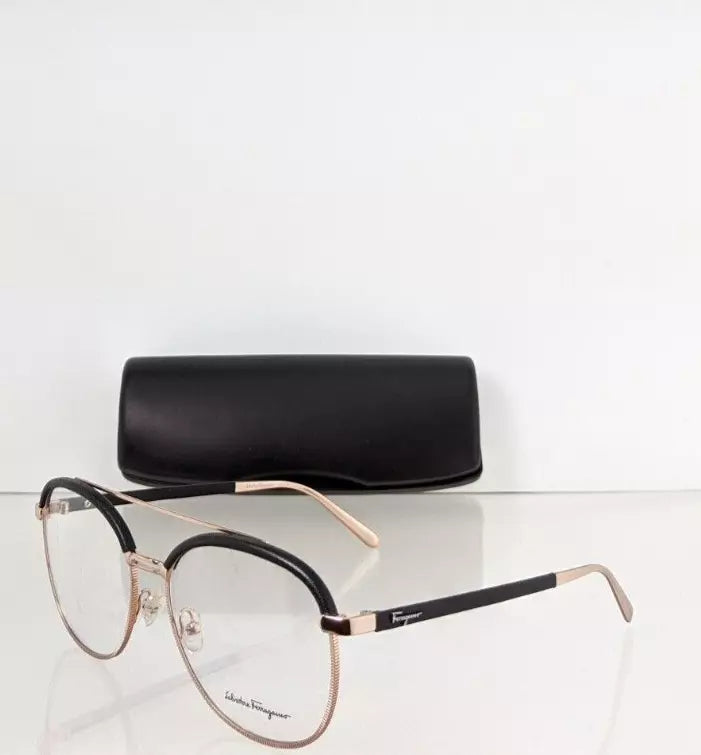 Brand New Authentic Salvatore Ferragamo SF 2195 786 Black & Gold 57mm 2195 Frame