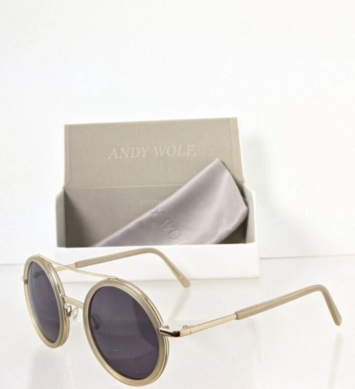 New Authentic Andy Wolf Sunglasses BLISS Col. D Ivory & Gold 49mm Austria Frame