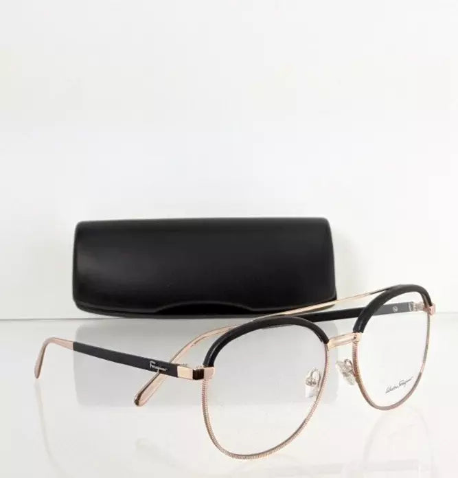 Brand New Authentic Salvatore Ferragamo SF 2195 786 Black & Gold 57mm 2195 Frame