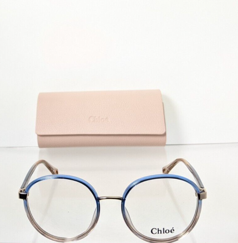 Brand New Authentic Chloe Eyeglasses CE 0033 004 51mm Blue & Gold 0033O Frame