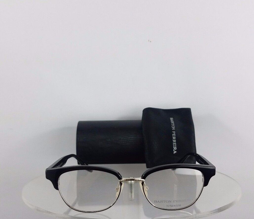 Brand New Authentic Barton Perreira Eyeglasses Estelle BLA/SIL Black Frame