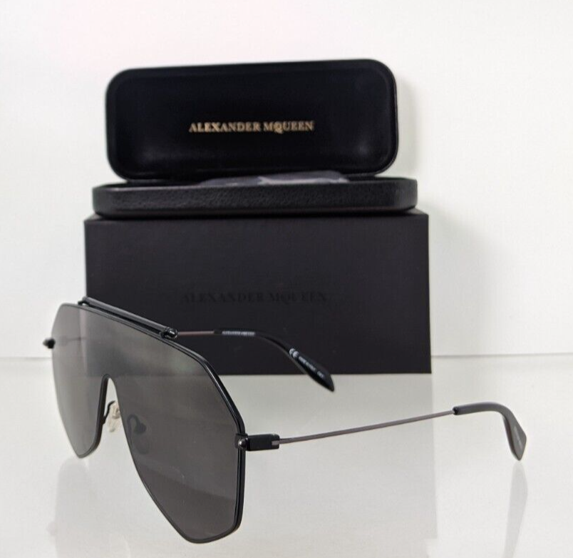 Brand New Authentic Alexander McQueen Sunglasses MQ 0138 Black 001 99mm Frame