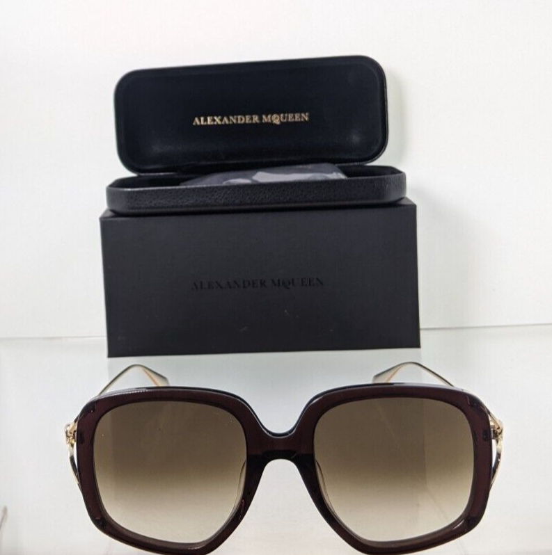 Brand New Authentic Alexander McQueen Sunglasses AM 0374 Brown 002 54mm Frame