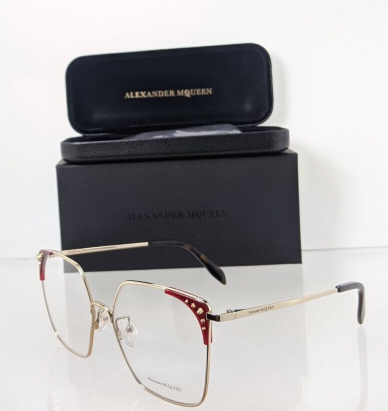 Brand New Authentic Alexander McQueen Eyeglasses AM 0312 O 002 56mm Frame