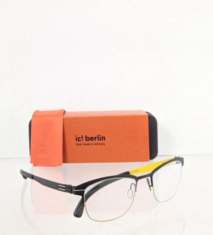 Brand New Authentic ic! Berlin Eyeglasses Model Sulley Acid Yellow Black 48mm