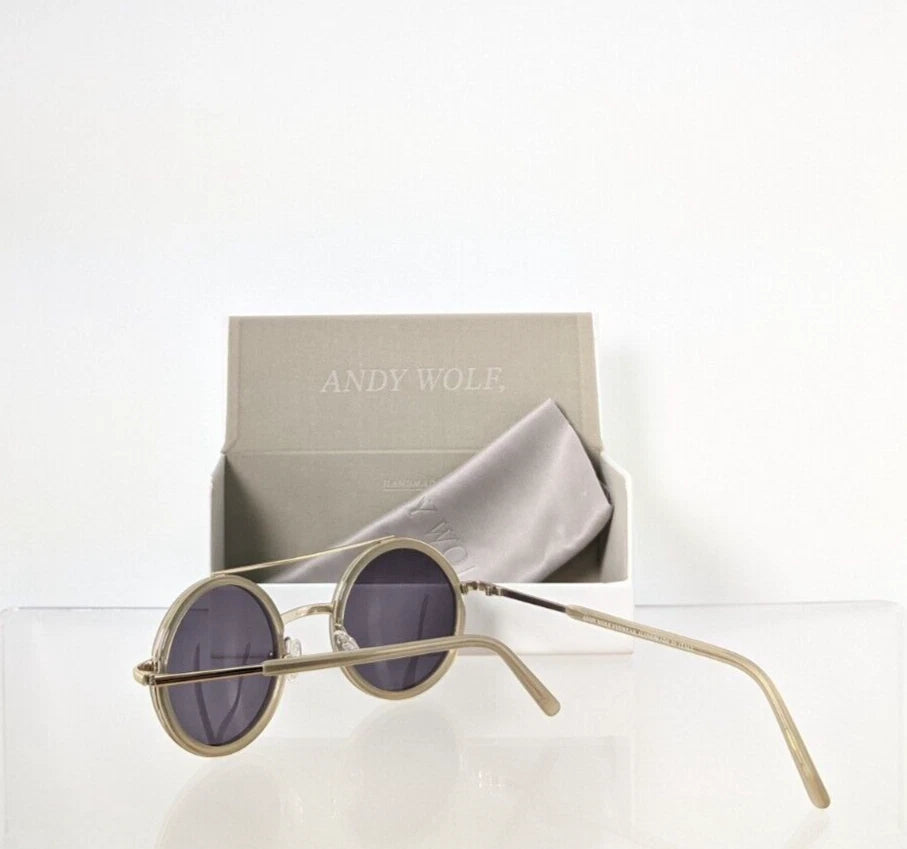 New Authentic Andy Wolf Sunglasses BLISS Col. D Ivory & Gold 49mm Austria Frame