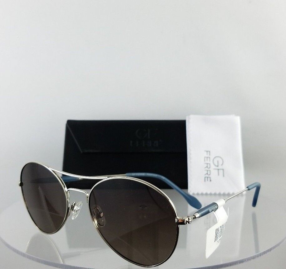 Brand New Authentic GF FERRE Sunglasses GFF 1066 003 Silver Blue 57mm Frame