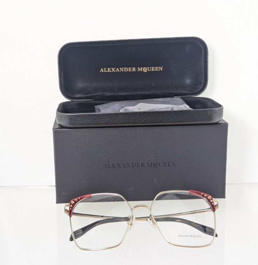 Brand New Authentic Alexander McQueen Eyeglasses AM 0312 O 002 56mm Frame