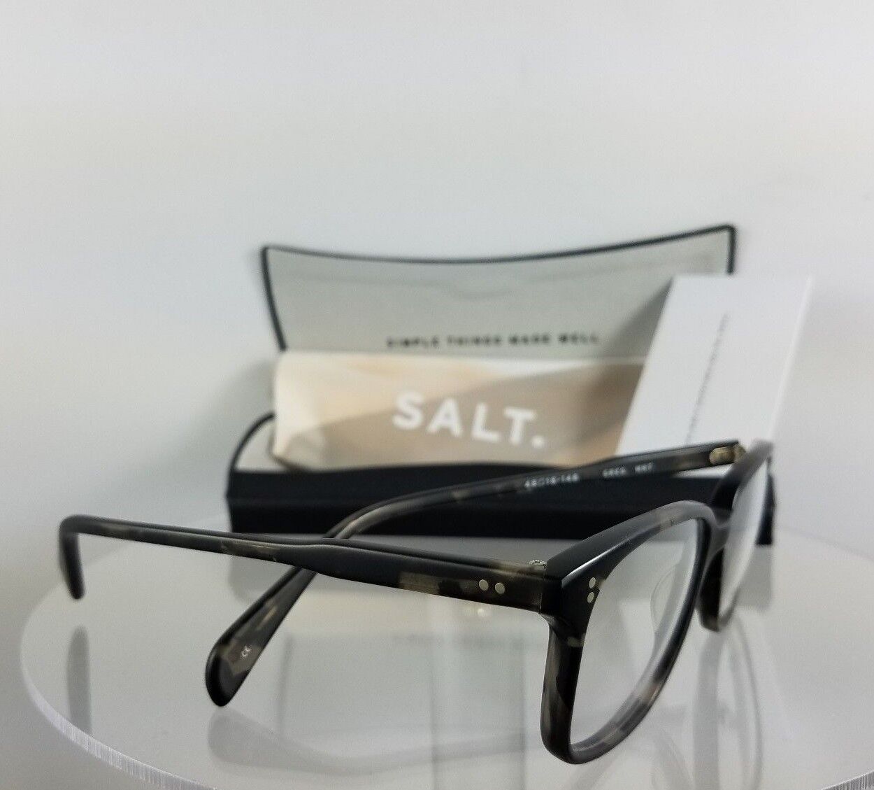 Brand New Authentic Salt Eyeglasses Greg Mnt Black Grey Mix Frame 48Mm