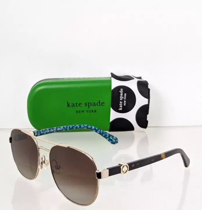 New Authentic Kate Spade Sunglasses Raglan 06JLA Gold 56mm Frame