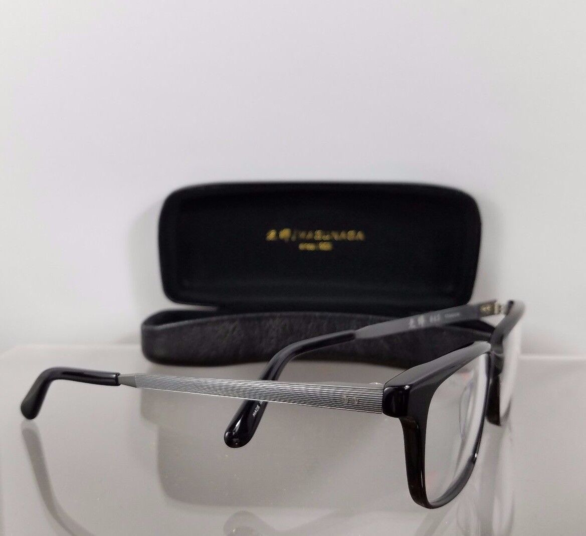 Brand New Authentic MASUNAGA 045 Eyeglasses Shiny Black 52mm Frame