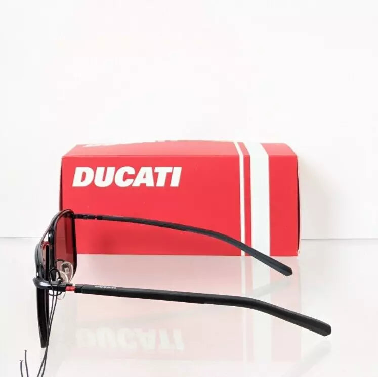 Brand New Authentic DUCATI Sunglasses DA 7002 002 56mm Black Red Iridium Frame