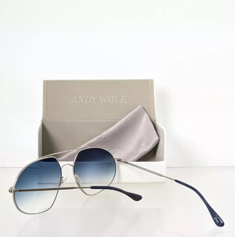 New Authentic Andy Wolf Sunglasses QUINCY Col. G Navy & Silver 61mm Austria