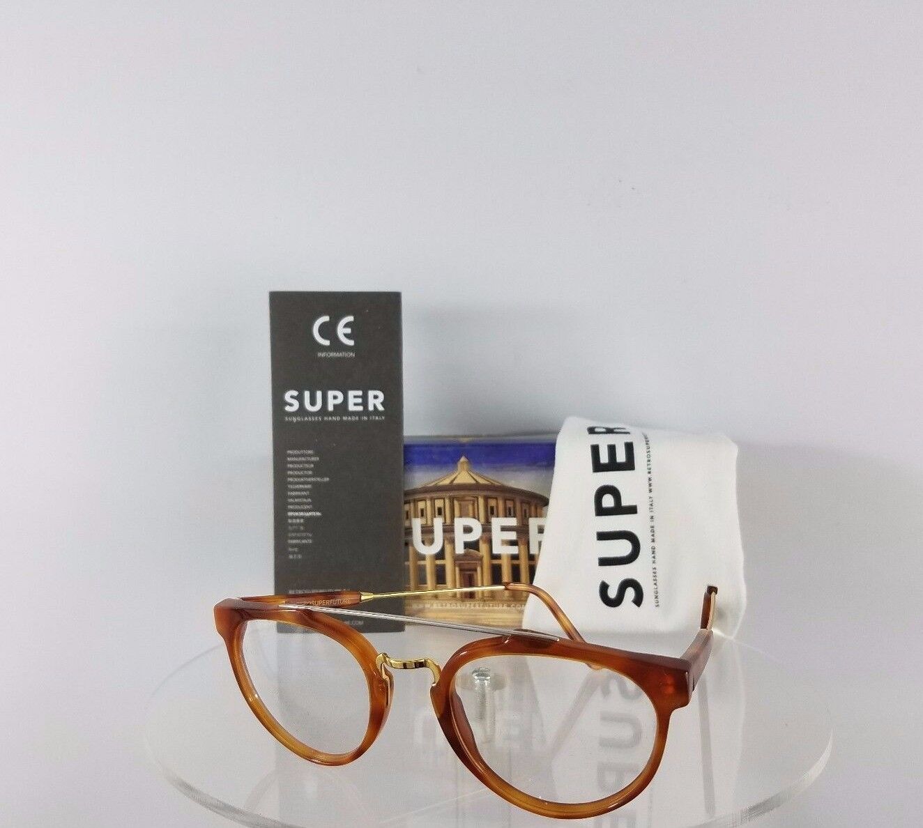 Brand New Authentic Retrosuperfuture 628 Super Eyeglasses Giaguaro Light Havana