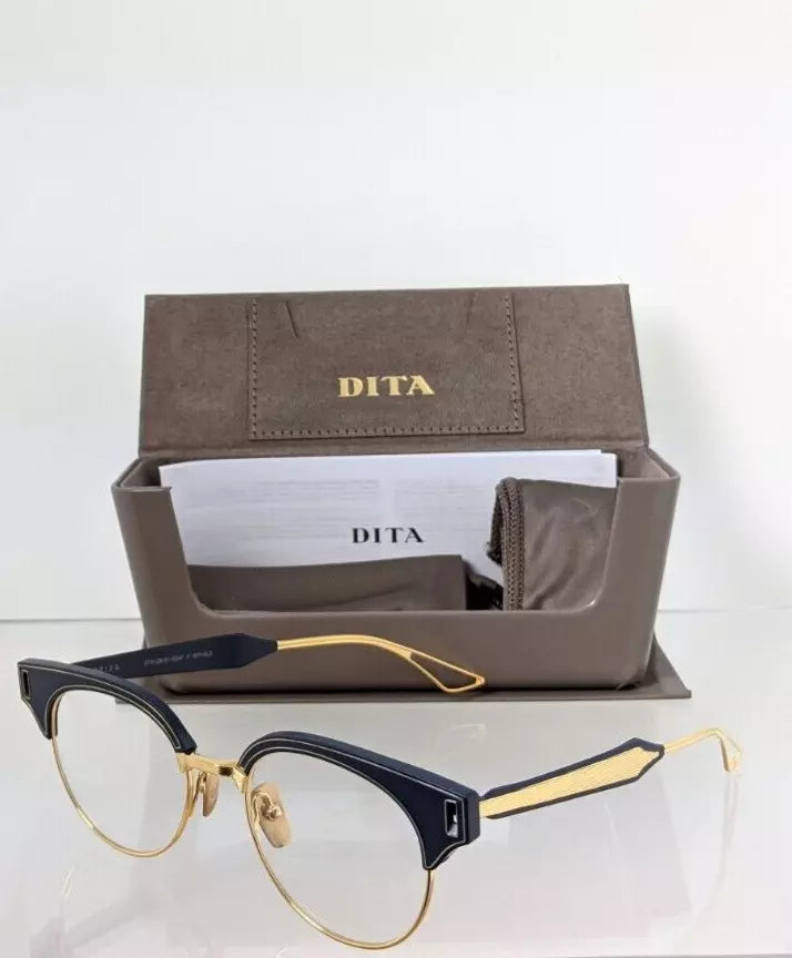 Brand New Authentic Dita Eyeglasses BRIXA Two DTX109-51-03AF 51mm Navy Gold