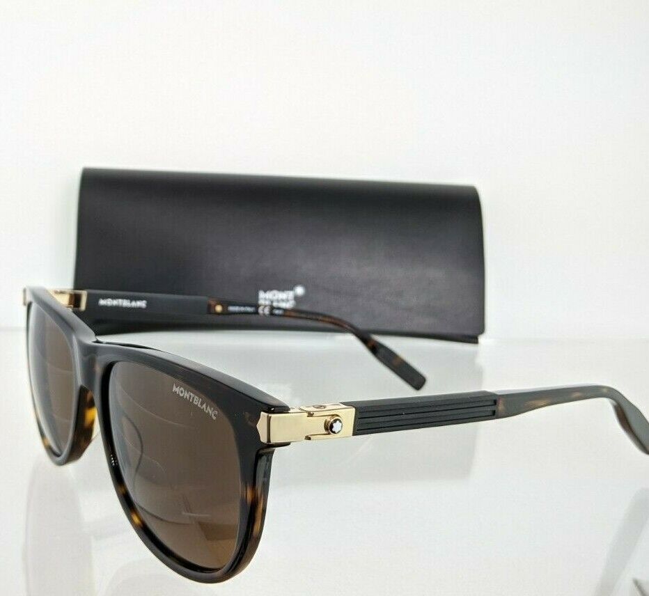 Brand New Authentic Mont Blanc Sunglasses MB0031 003 55mm Brown Gold Frame 0031