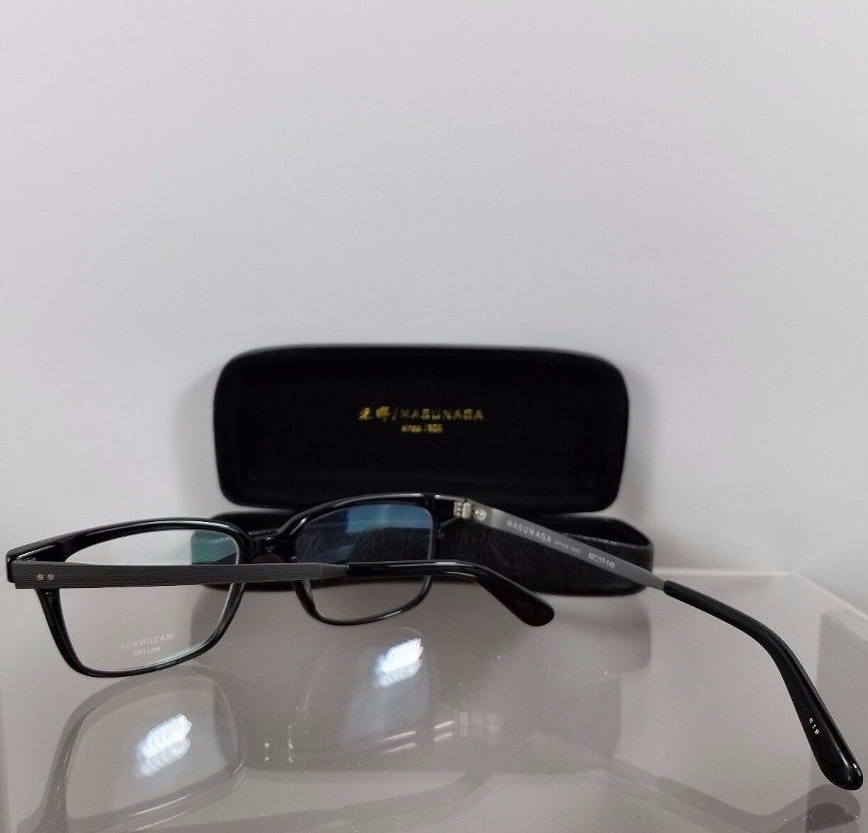 Brand New Authentic MASUNAGA 045 Eyeglasses Shiny Black 52mm Frame