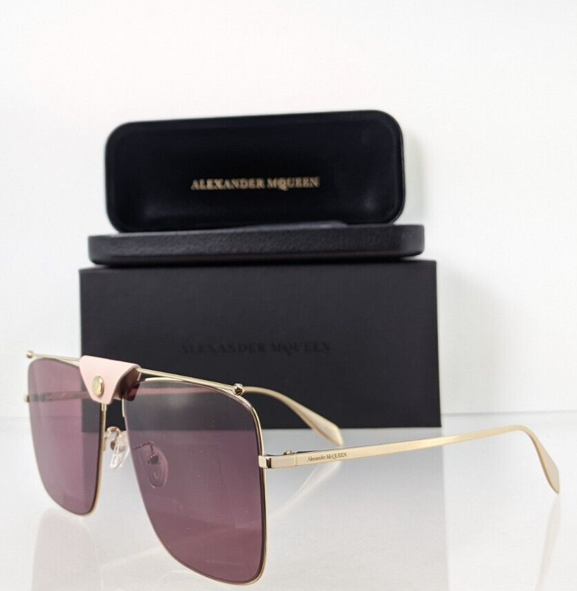 Brand New Authentic Alexander McQueen Sunglasses MQ 0318 Gold 002 58mm Frame