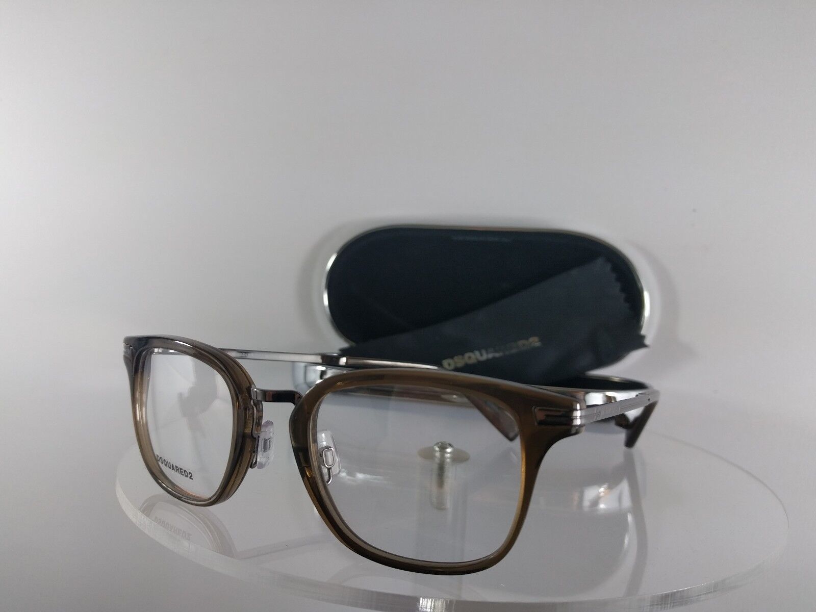 Brand New Authentic Dsquared2 DQ 5137 045 Eyeglasses Brown/Silver Frame