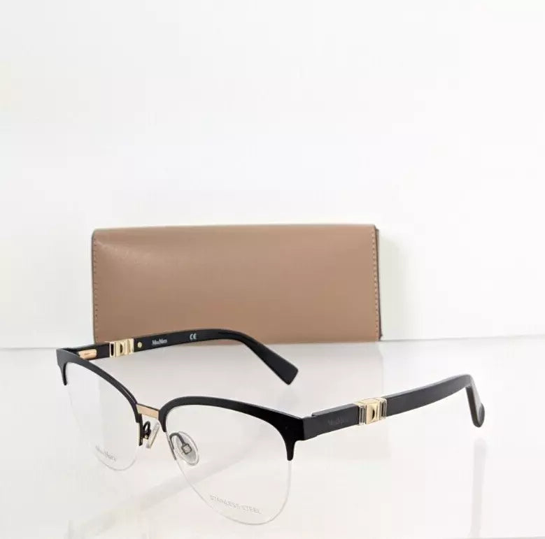 Brand New Authentic Max Mara Eyeglasses MM 1291 0V4 Black & Gold 1291 Frame