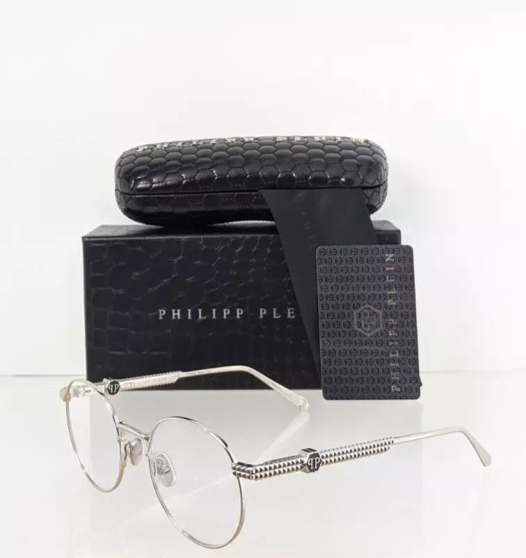 New Authentic Philipp Plein Eyeglasses VPP 061 Col 0579 Silver VP061 Glam sunset