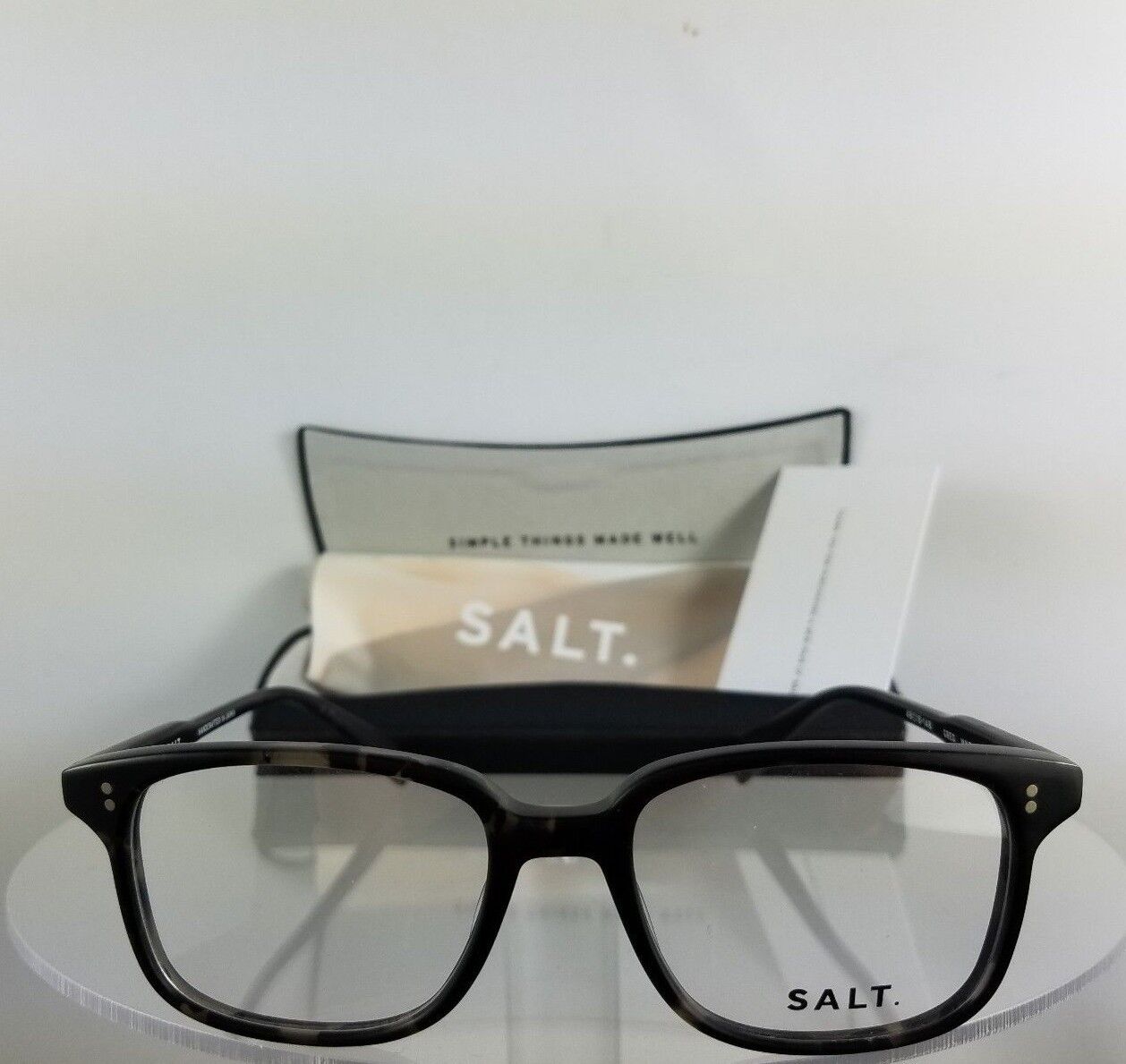 Brand New Authentic Salt Eyeglasses Greg Mnt Black Grey Mix Frame 48Mm