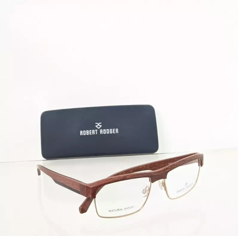 Brand New Authentic Robert Rudger Eyeglasses RR010 Col 2 55mm 010 Natural Wood